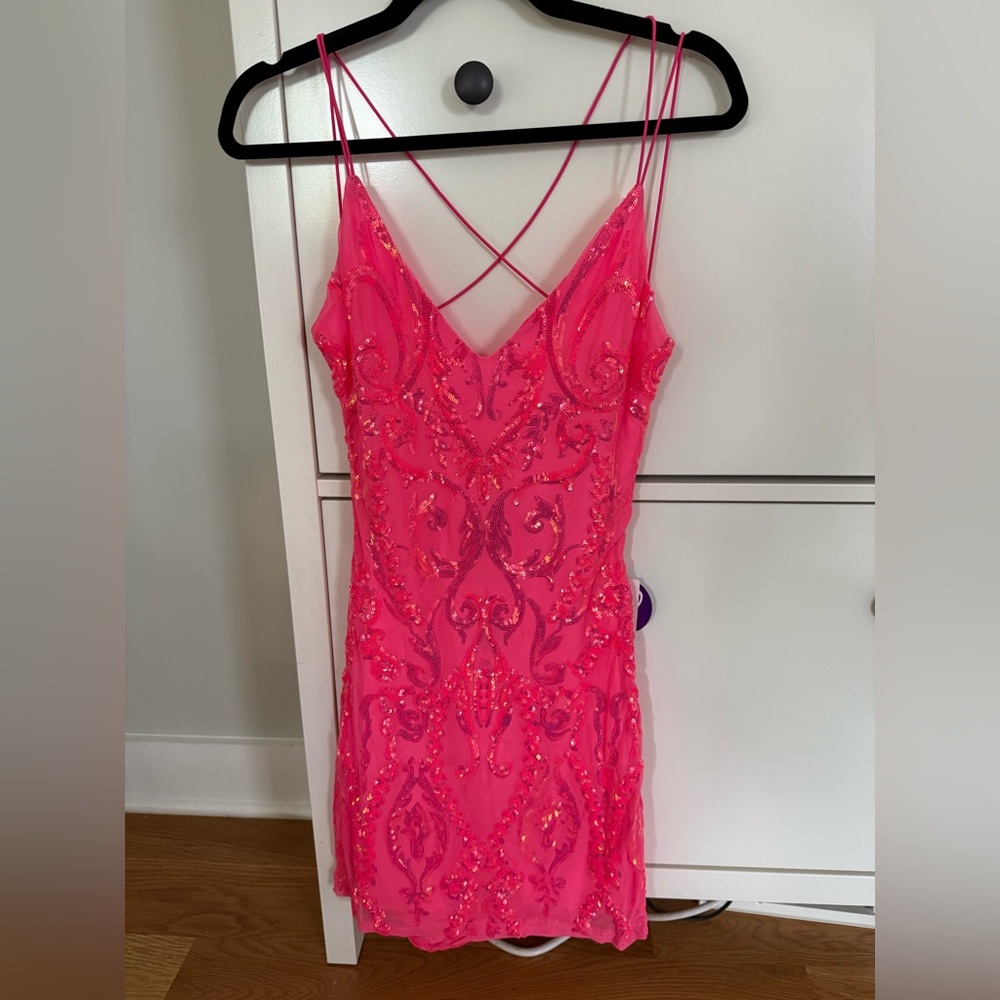 Windsor Hot Pink Backless Dress